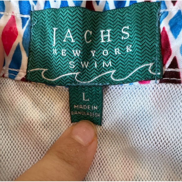 Jachs Swim Mosaic Blue/red Short Trunks Hampton Fit Size L - Picture 6 of 7